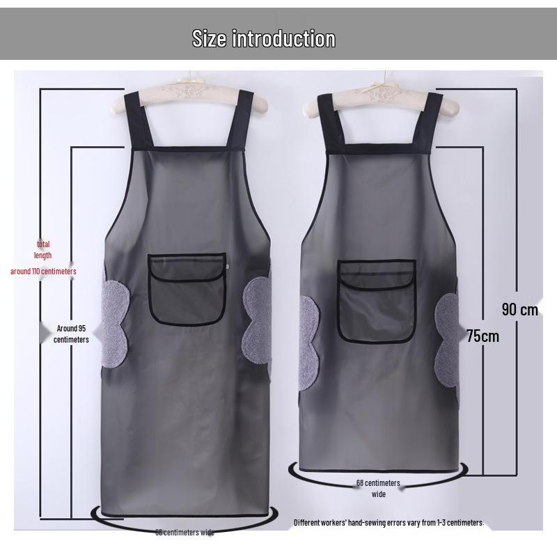 Waterproof Oil-Proof Semi-Transparent TPU Cooking Apron for Adults - Soft Leather, Hand Wiping, and Extended Coverage for Dishwashing.
