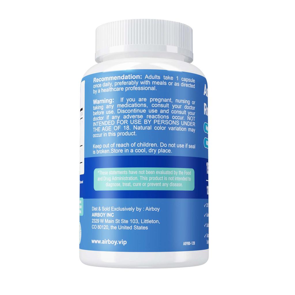 Capsule di Astragalo, 15.000 mg per porzione, contengono estratto di pepe nero, adatte sia per uomini che per donne.