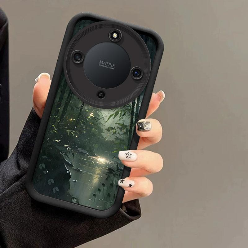 Flexible Silicone Case For Honor Magic8 Lite Magic 7 Pro X9d X9c Smart Protective Cover Shockrpoof Moonlight Print Pattern Funda