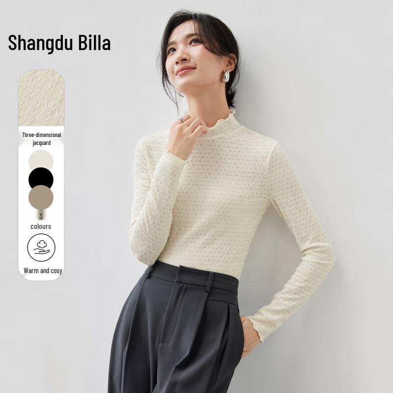 

Women s Semi-High Collar Thermal Knit Top