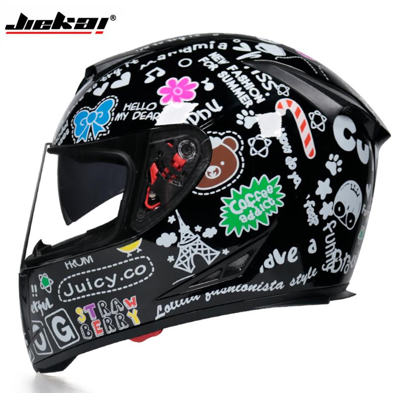 Handsome Four Seasons Universal Full Face Helmet Built-in Small Lens Motorcycle Personality Helmet