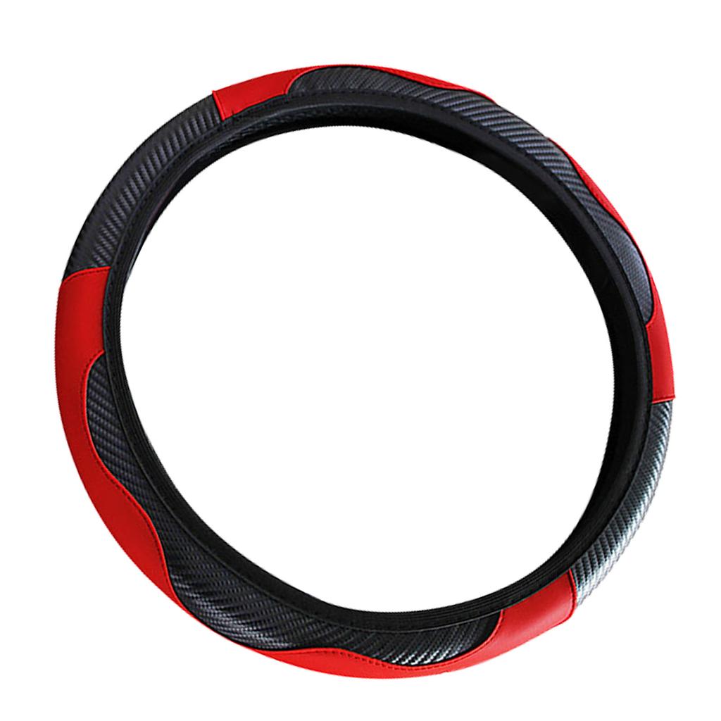 38CM Steering Wheel Cover Carbon Elastic Handle Sleeve Non Slip Steering Wheel Cover for Car