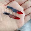 10 Pcs Mini Blood Knife Charm Acrylic Halloween Fake Knife Pendant Decoration for Necklace Earrings Jewelry Making