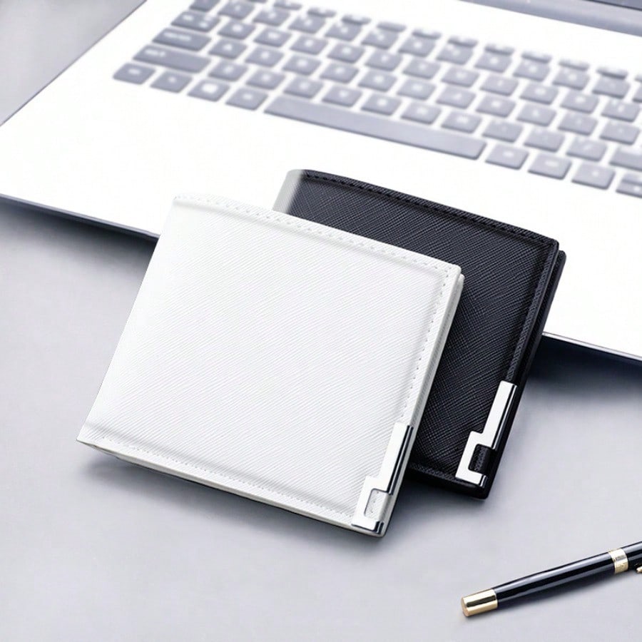 White Wallet, Short Small Leather Clip, College Student Thin Youth Multi-card Mini Wallet, Simple