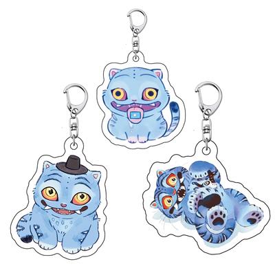 4Pcs/Set  Anime Movie Kpop Demon Hunters Tiger Acrylic Pendant Keyring Jewelry Backpack Decorations Halloween Props Gift