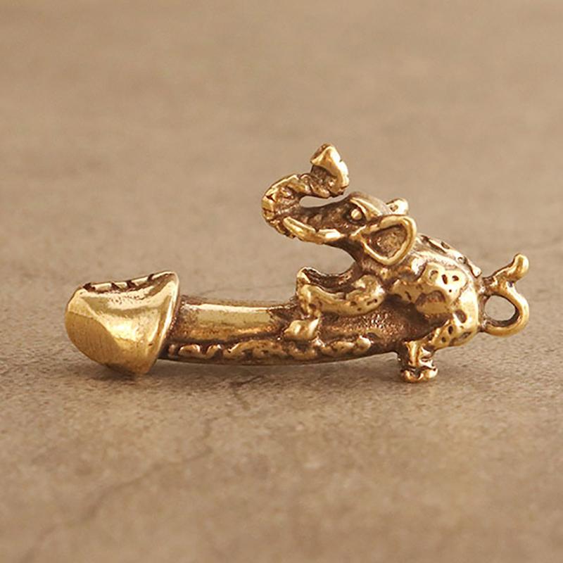 

Brass Elephant Key Chain Pendants Copper Male Genitals Ornaments Craft