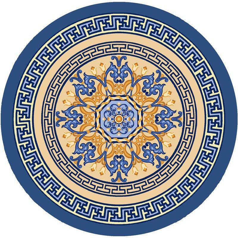 Ethnic Style Round Floor Mat Mandala Living Room Coffee Table Blanket Home Bedroom Bedside Blanket Hotel Guesthouse Carpet