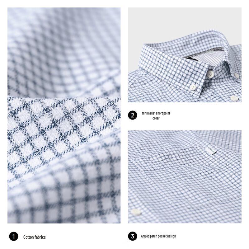 Septwolves Men's Easy-Care Plaid Casual Shirt