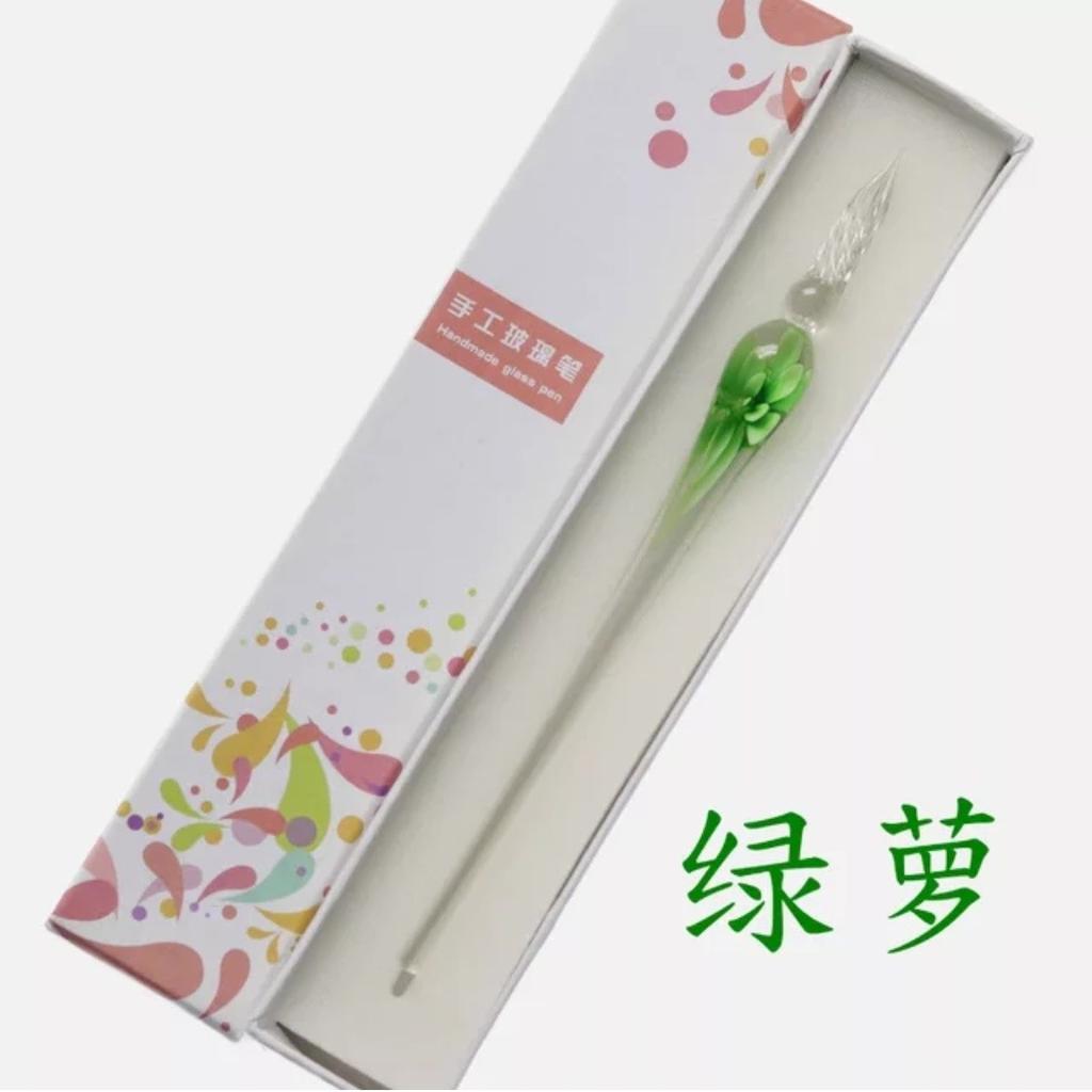 Embedded Flower Glass Pen Set, Colored Dipping Pen, Street Vendor Gift Box, Signature Pen, Glass Pen Gift