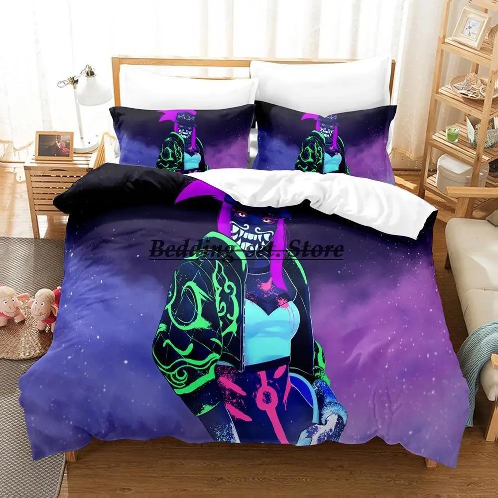 Game Kda The Baddest Bedding Set Single Twin Full Queen King Size Bed Set Aldult Kid Bedroom Duvetcover Sets Anime Bed Sheet Set