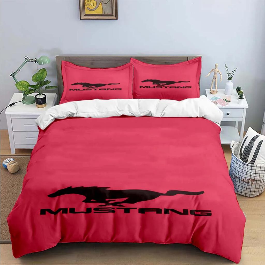 Fashion Exquisite M-Mustang Print Bedding Sets Exquisite Bed Supplies Set Duvet Cover Bed Comforter Set Bedding Set Luxury  Gift