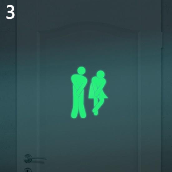Funny Cartoon Luminous Bathroom Toilet Stickers DIY Home Decor Wall Decoration