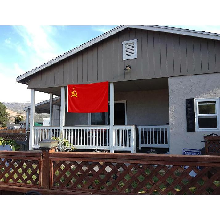 Double Sided Soviet Union Flag 4x6FT USSR Socialist Republics National Polyester Flag With 2 Grommets For Patriotic USSR Themed Festival Events Party
