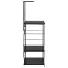 Microwave Shelf Black 60 X 39.6 X 123 Cm Particleboard