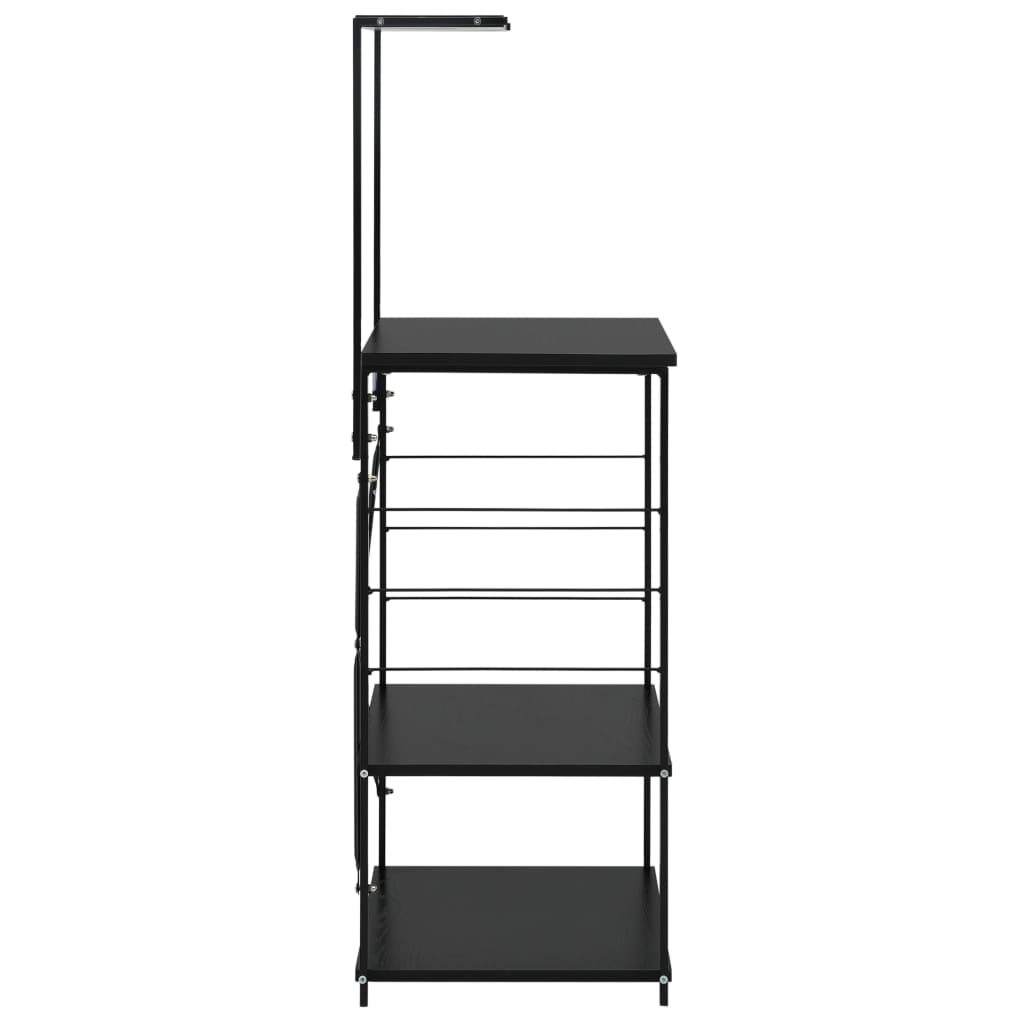 Microwave Shelf Black 60 X 39.6 X 123 Cm Particleboard