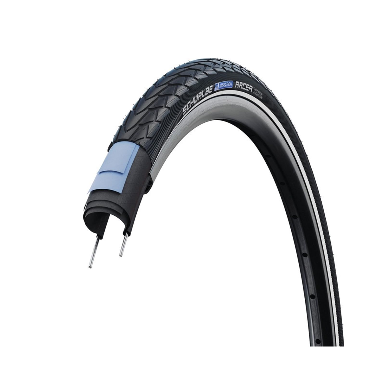 

Schwalbe Marathon Racer Performance Line Clincher Bicycle 18 x Tire, Black/Reflex, 1.50
