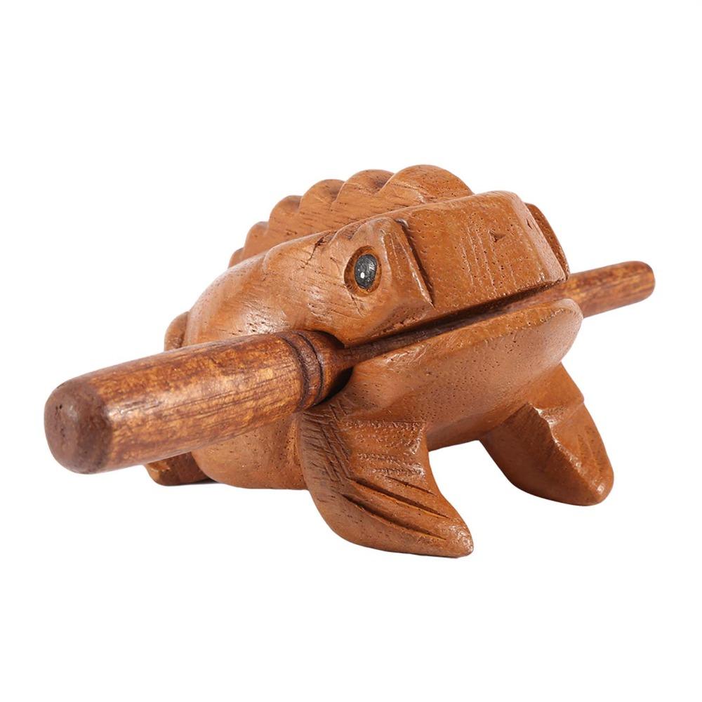 Wooden Wood Frog Percussion Instrument Yeliow Frog Sound Making Ornament Personal Collection