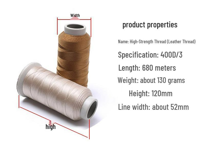 400D 3-Ply High-Strength Nylon Polyester Sewing Thread for Luggage, Sofa, and Tent