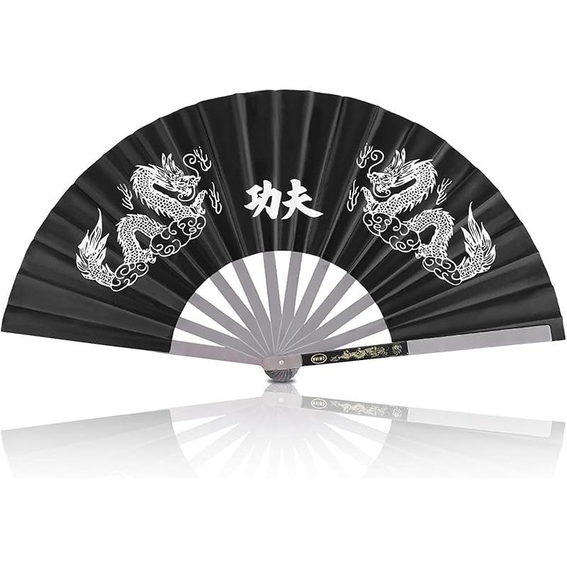 Chinese Kung Fu Tai Chi Fan Martial Arts Dance Folding Fan Stainless Steel Written Kung Fu Fan
