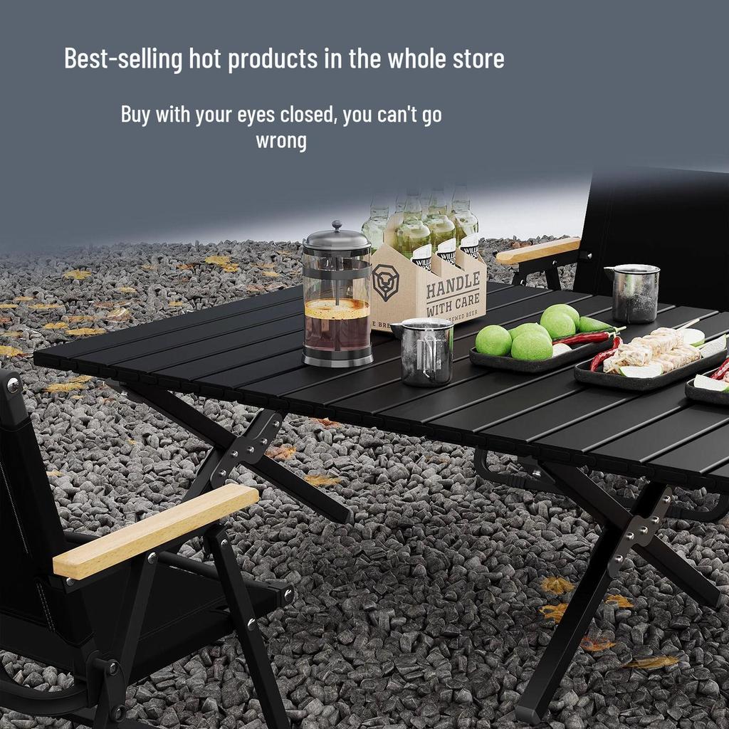 A1R Portable Outdoor Metal Table & Chair Set – Foldable for Courtyard, Camping, or Night Market Use