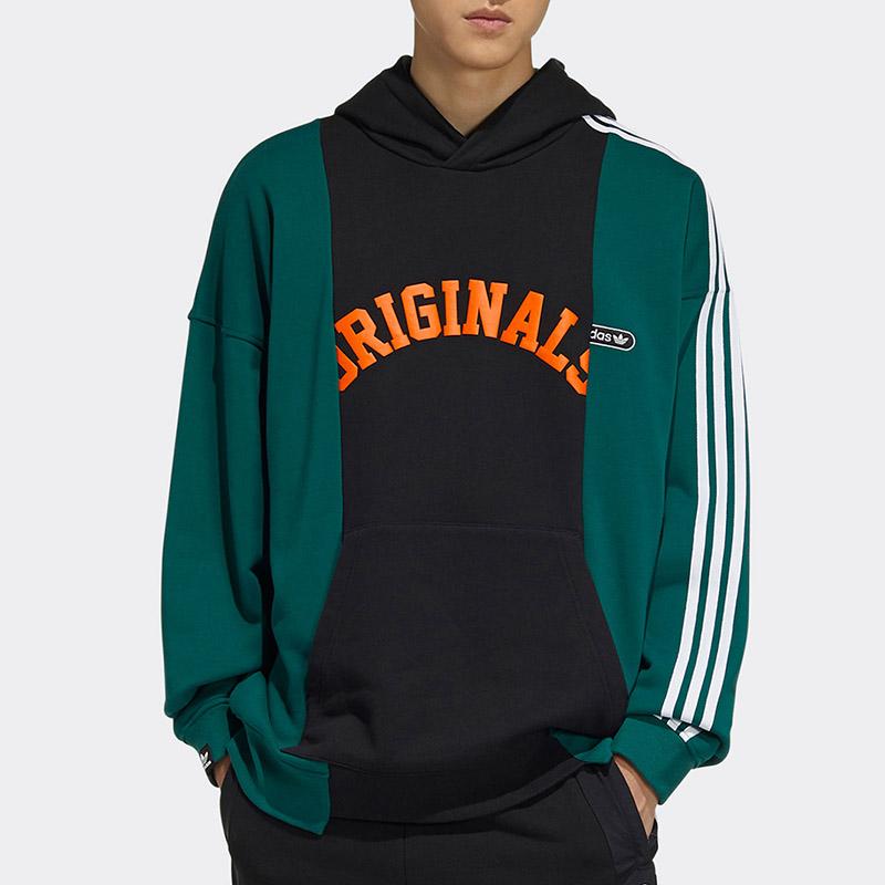 Adidas Originals Alphabet Print Colorblock Hoodie Herren Oberteile Schwarz HC0375