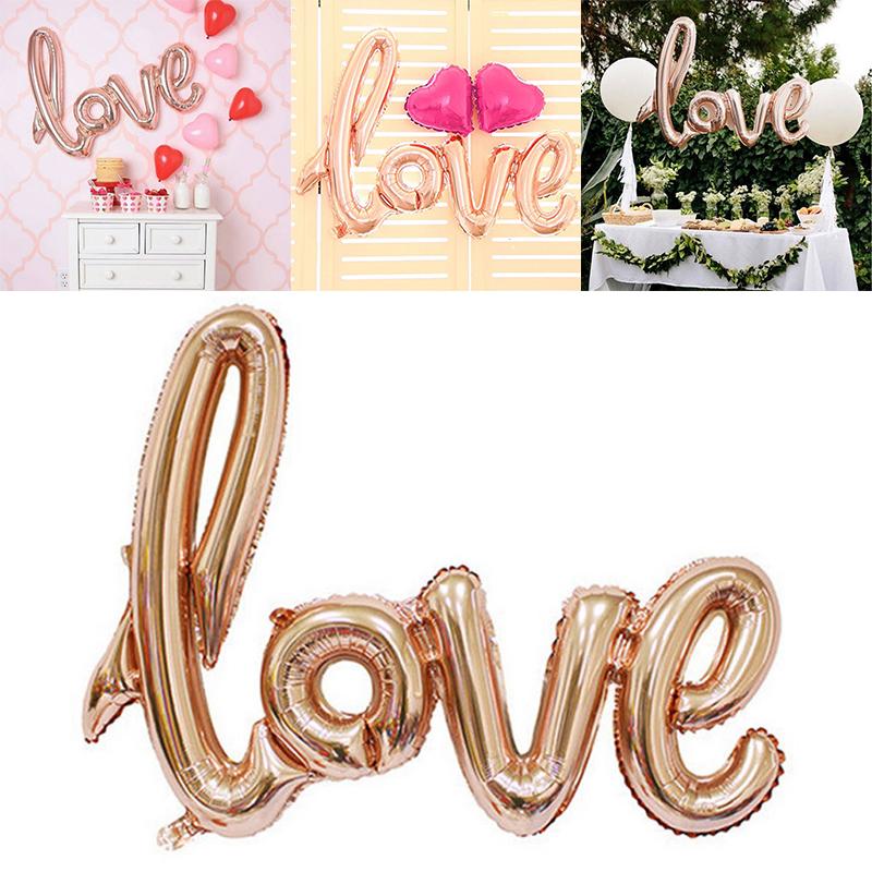 42" Rose Gold Script Love Letter Foil Balloon For Wedding Engagement Decor