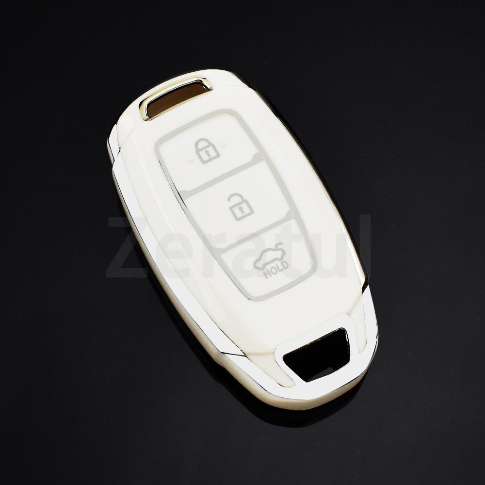 3 Buttons Tpu Shell Fob Car Key Case Full Cover For Hyundai Santa I30 Ix35 Encino Kona Solaris Azera Grandeur Elantra Accent Fe