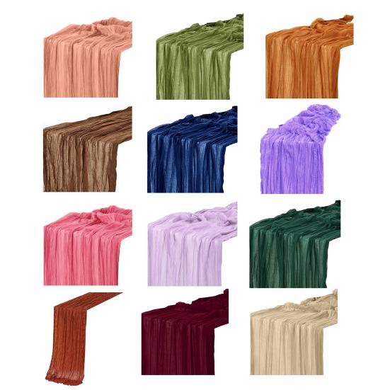 Table Flag Solid Color Pleated Design Bohemia Style Wedding Table Runner Special Events Wedding Decoration