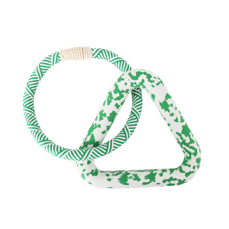 

Камуфляжная игрушка для питомца из биоразлагаемой резины, интерактивная, для чистки зубов, для жевания, прочная small зелёный/белый