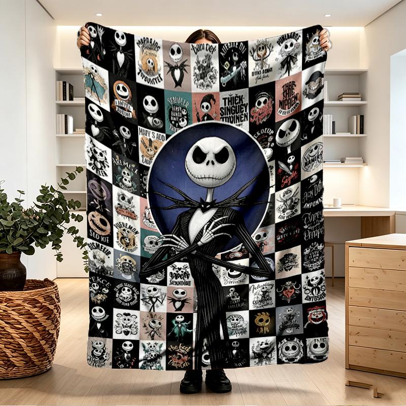 The Nightmare Before Christmas Print Blanket - Soft & Comfortable, for Bedroom, Travel, Sofa, Home Decoration - Birthday Christmas Gift for Friend