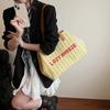 Literary Striped Large-capacity Bag Women's 2025 New Korean Version Trendy Underarm Bag Casual Commuter Portable Tote Bag