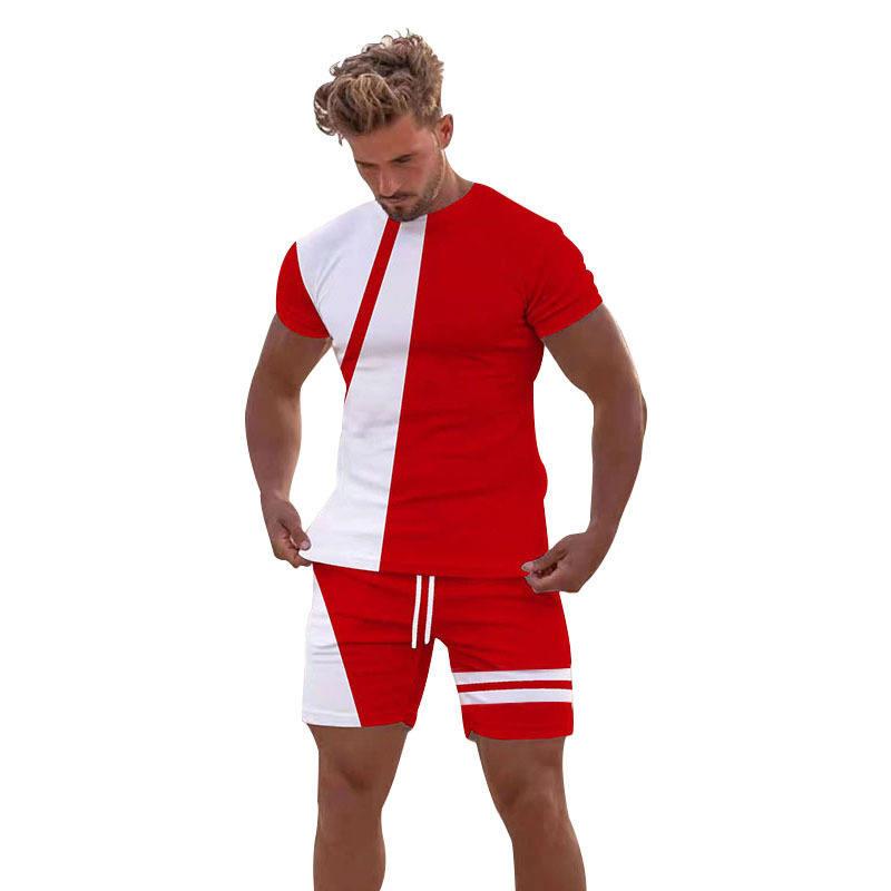 Men's Leisure Sports Fitness Suit Summer Leisure Breathable Refreshing Short Sleeve Oversized Men's Shirt Y2K Style Suit