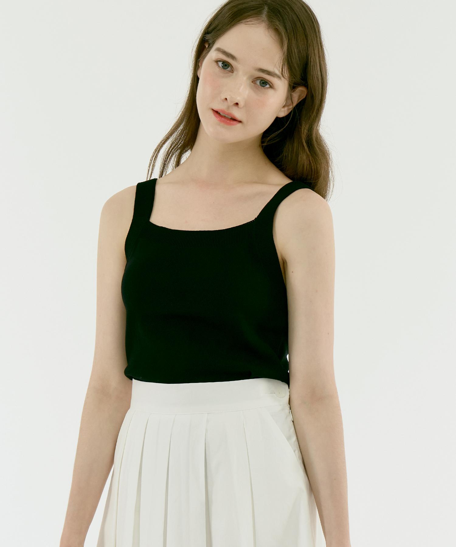 210 Edit Women S Square Neck Sleeveless [Black]_Zf2Sw610 55