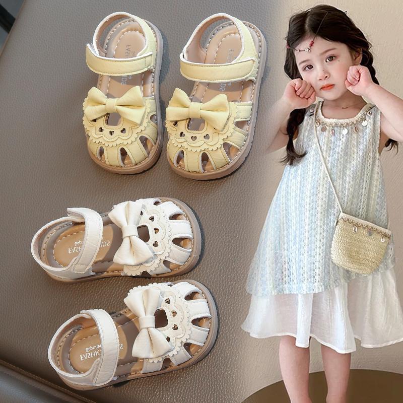 Girls' Sandals Summer Soft Bottom Baby Princess Bow Summer New Children's Shoes Girls' Beach Shoes