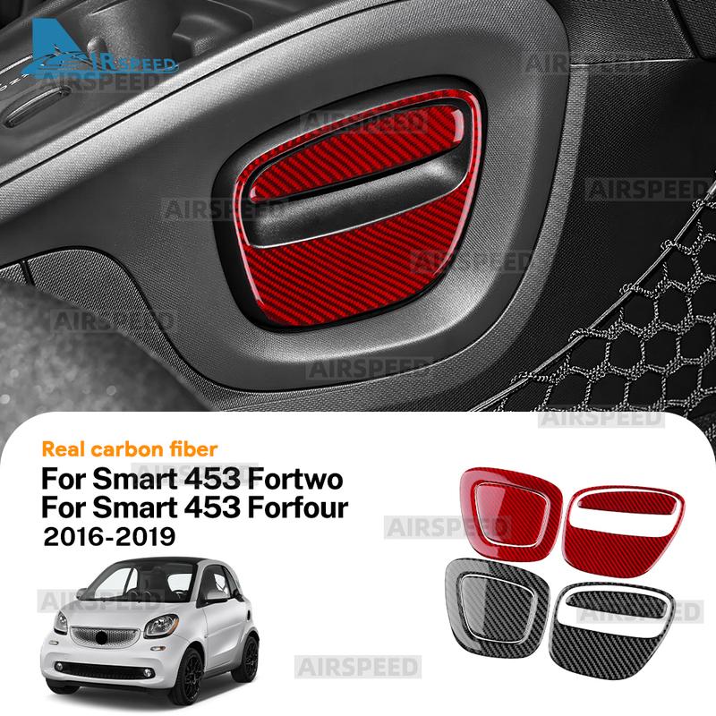 Real Soft Carbon Fiber Stickers For Mercedes Benz Smart 453 Fortwo/Forfour 2016 2017 2018  Sides Car Gear Shift Panel Frame
