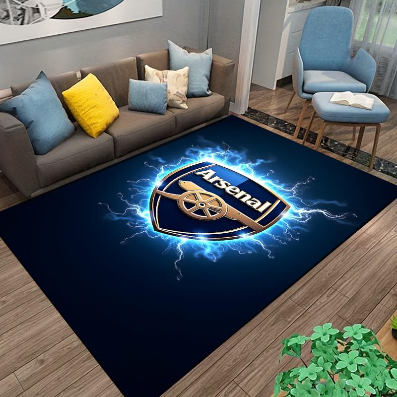 "Arsenal Logo Glowing Lightning Design Carpet for Home Decor" Suitable for use as an anti-slip for living room bedroom sofas