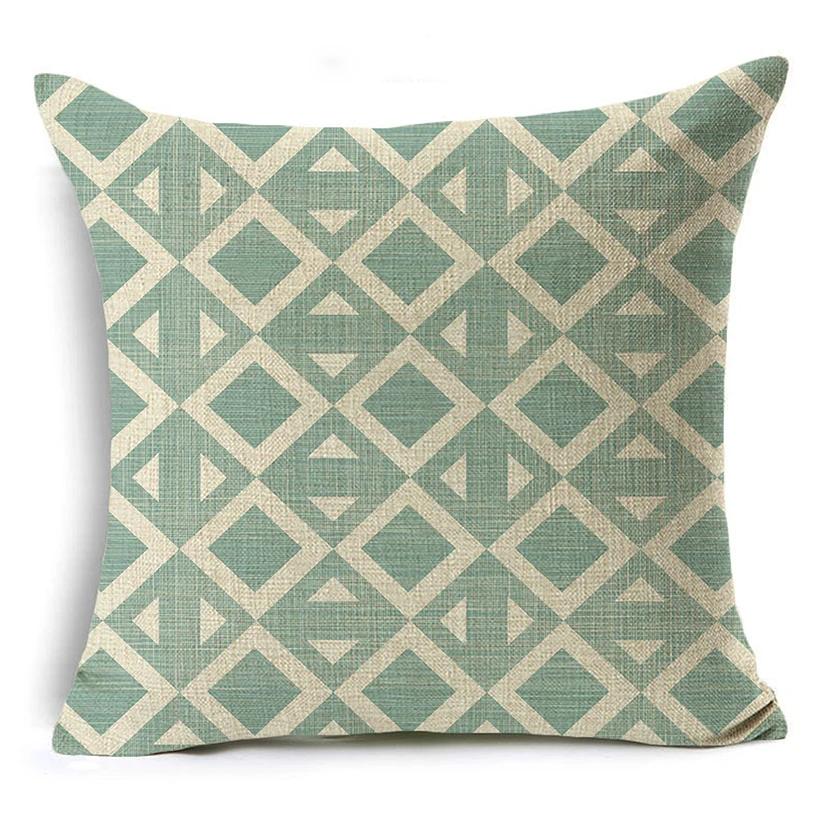 Light Green Fresh Style Cushion Cover 45x45cm Linen Decorative Pillow Cover Sofa Bed Pillow Case