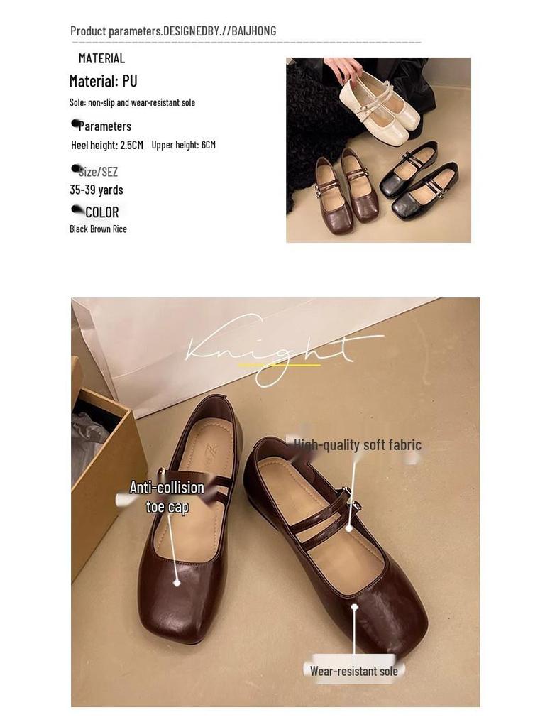 Dámské baleríny Mary Jane 2025: Pohodlné kožené boty s měkkou podrážkou na jaro a podzim