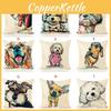 Adorable Pet Dog Pillow Cover In Linen Blend For Cozy Sofa And Office Decor