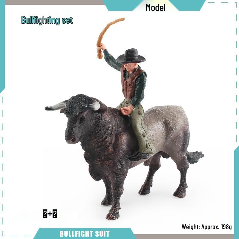 Spanish Bullfighting Set: North African Wild Bull & Tamed Bull Rider Figurine