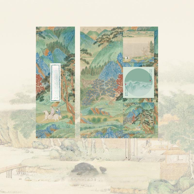 Bloc de notițe în stil chinezesc retro de 60 de coli Vintage peisaj Scenarii Personaje Scrapbooking Bloc de notițe Încântător de note lipicioase Student