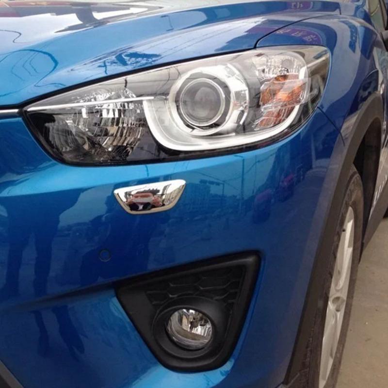 For Mazda CX-5 CX5 2012 2013 2014 2015 2016 Car Body Front Head Light Lamp Clean Wash Frame Sticker ABS Matte Cover Decor Trim
