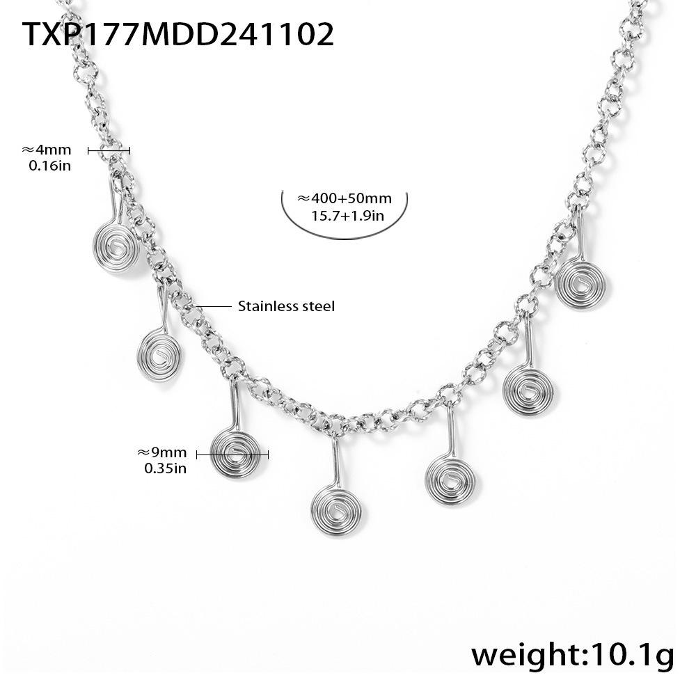 Qiong Yao Stainless Steel Jewelry Set: Mosquito Coil Holder, Tassel Earrings, Necklace, Anklet - New Ins Style for Women