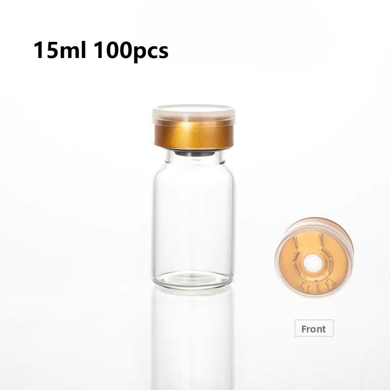 100 pezzi 3ml 5ml 10ml 15ml Fiale Tappo in Gomma Tappi Flip-Off Tappi in Alluminio Flacone di Vetro Fiala di Vetro per Iniezione Piccoli Flaconi Ricaricabili