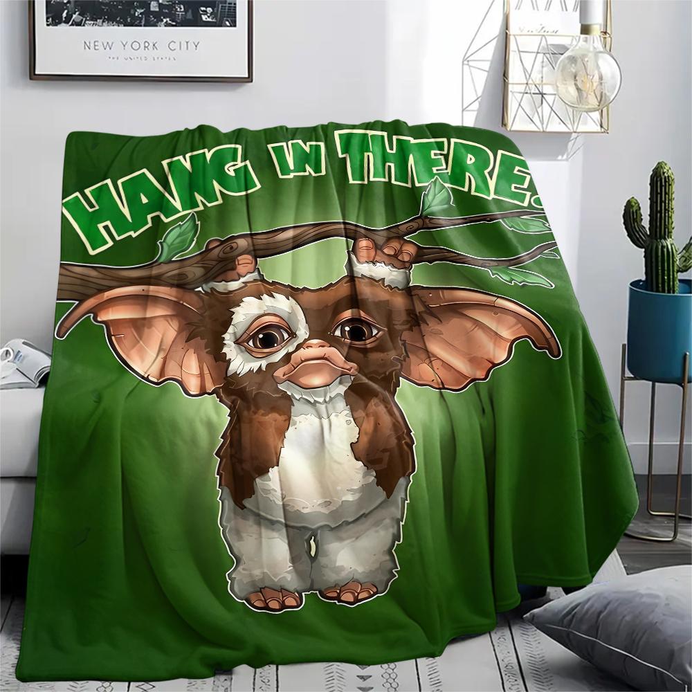 1PC Gremlins Print Flannel Blanket, High quality All Seasons, Home Decor, Warmth and Comfort, Perfect for Christmas Gifts