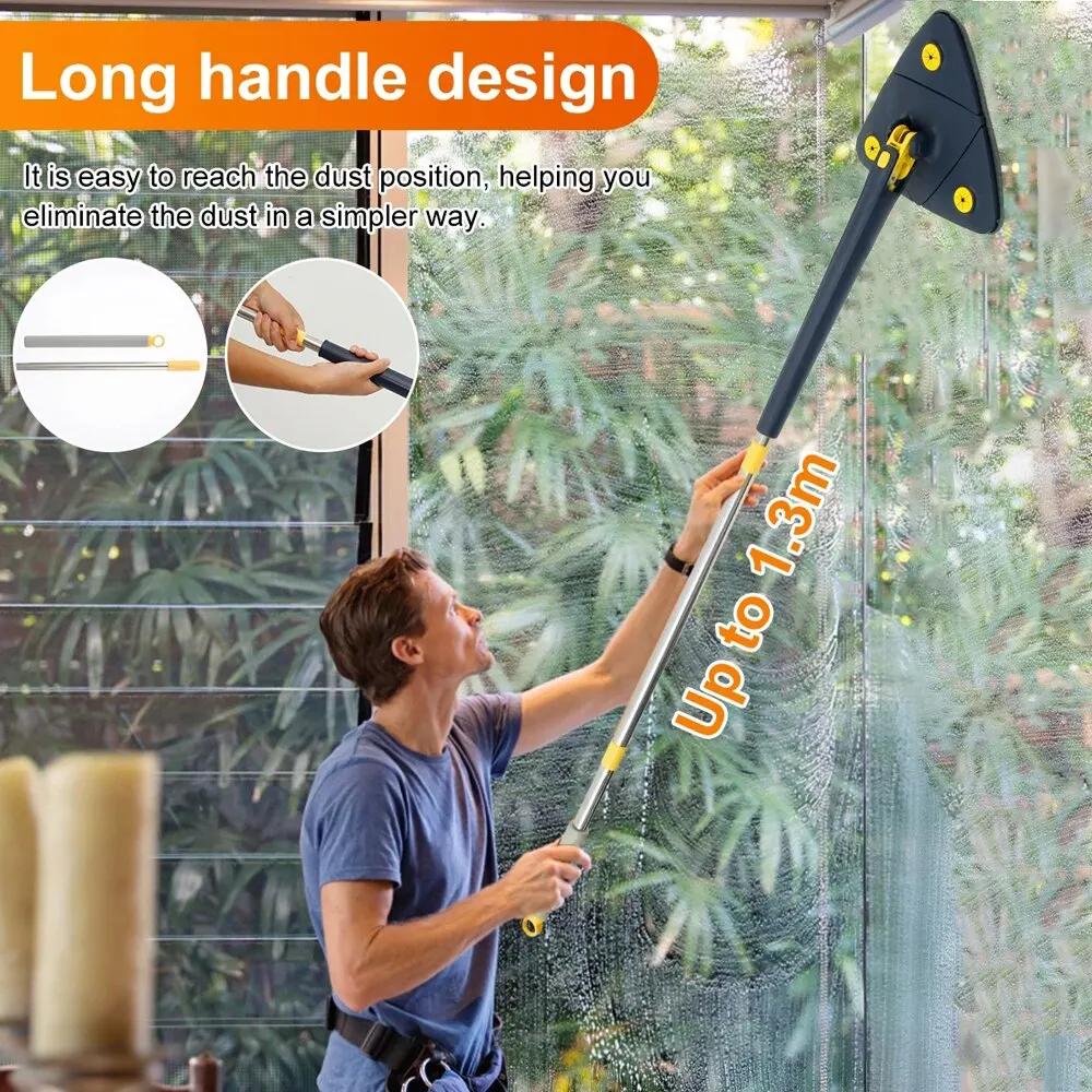 Telescopic Triangle Mop Self-winding Triangle Extension Mop Floor Anti-squeeze Hand-free Lazy Swivel Household Cleaning Tools