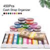 Cash Strap Organizer Money Denomination Identifier Bulk Money Band Bundle for Cash Sorting Wrapping 450 Self-sealing for Banks