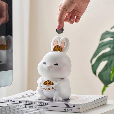 Artistic Rabbit Ornaments Home Decoration Ceramic Wine Cabinet Office Desktop Small Ornaments Desktop Storage Small Ornaments