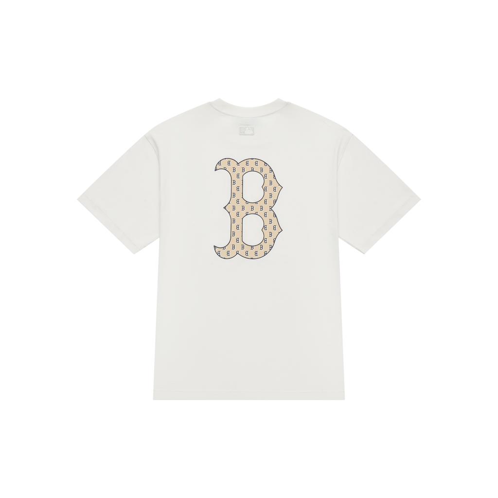 New MLB MONOGRAM Reading Collection SS24 T Shirt Unisex Cream 3ATSM0343-43CRS