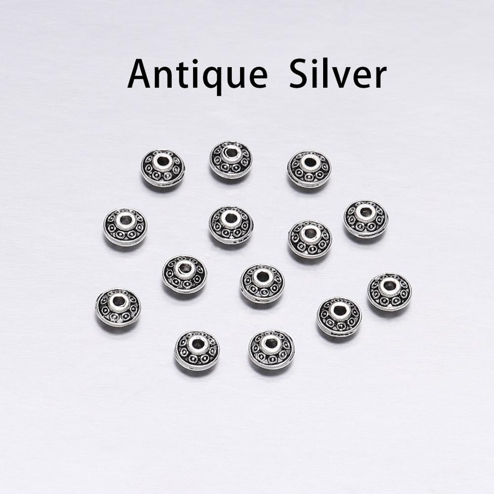 

50 шт., 6 мм, бусины-разделители из сплава, смешанные антикварные разделители НЛО, свободные металлические бусины для изготовления ювелирных изделий, аксессуары «сделай сам», оптовая продажа